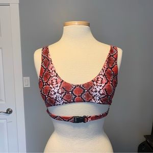 Zaful Red Snakeskin Animal Print Buckle Bikini Set Size Medium